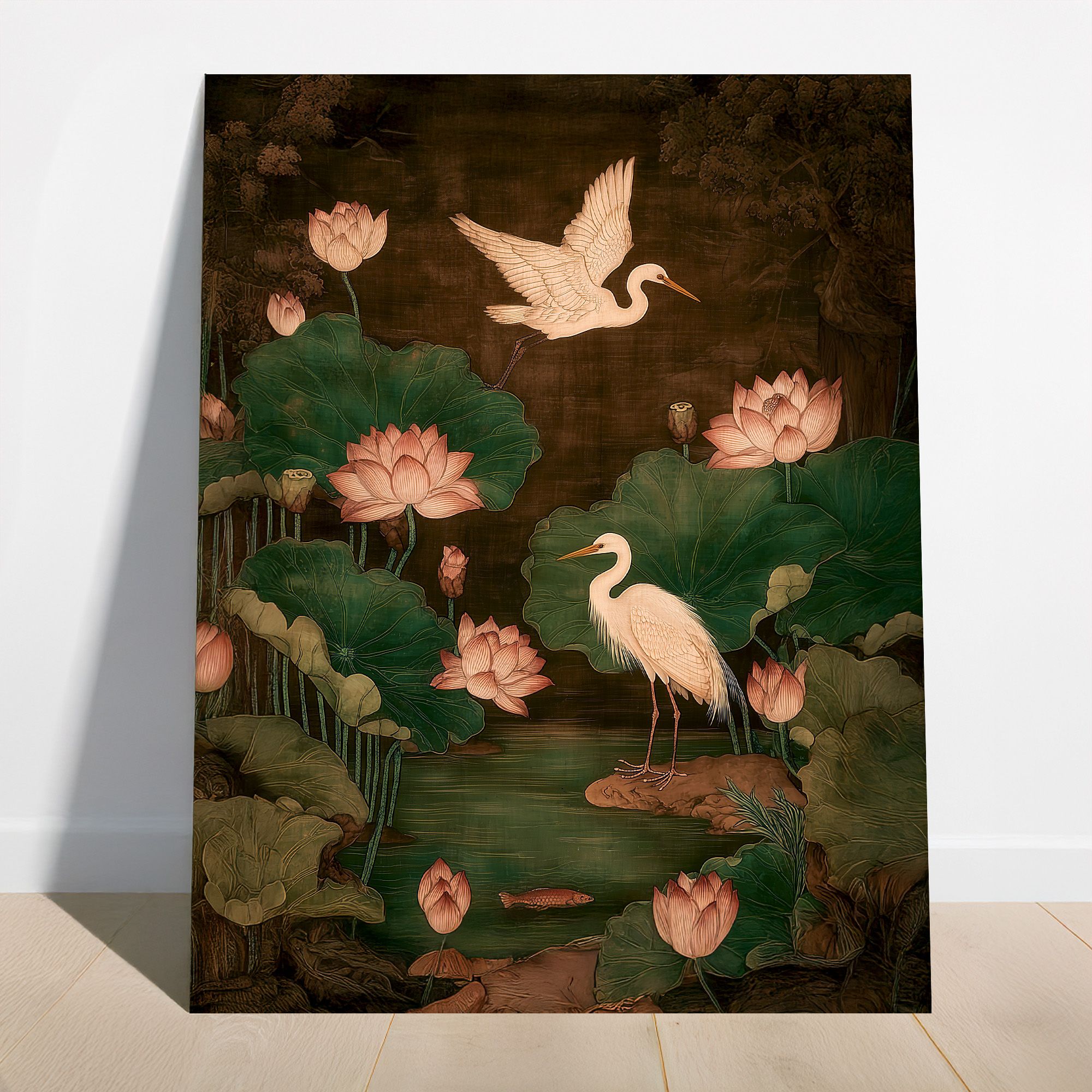 herons canvas